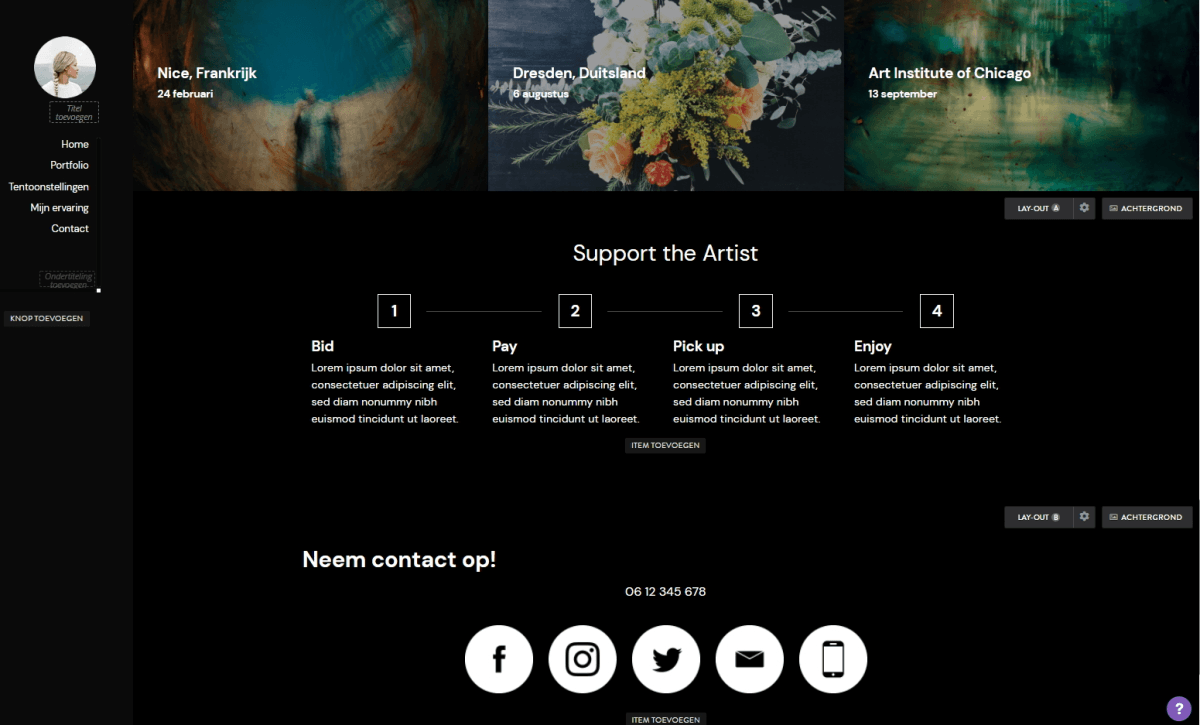 Strikingly website editor galerij Strikingly website editor galerij